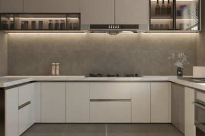 Modern textures in modular kitchen design in Lucknow