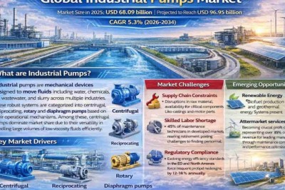 Global Industrial Pumps Market Projected to Reach USD 96.95 Billion by 2034, Growing at a 5.3% CAGR; Key Players and Trends