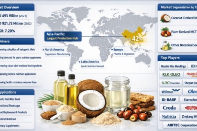 Global Food Grade Medium Chain Triglyceride (MCT) Market to Reach USD 921.72 Million by 2034 at 7.2% CAGR